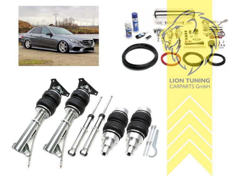 nicht für Modelle mit Niveauregulierung, 11,5L Tank chrom / ViAir Kompressor chrom, fest, weiss, nicht für AMG-Modelle, nicht passend für 4-Matic, Stahl verzinkt, Eintragungspflichtig / Teilegutachten wird nach Kauf spezifisch ausgestellt